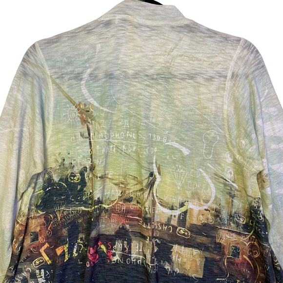 Ineah Green Multicolor Art To Wear Hi Lo Tunic Top Size Medium - Picture 5 of 7